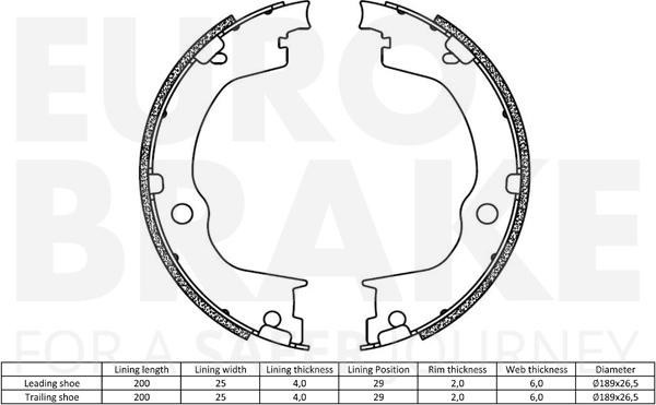 Eurobrake 58492736822 - Комплект гальм, ручник, парковка autocars.com.ua