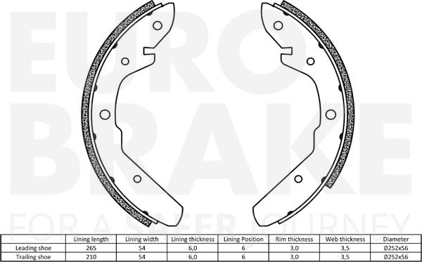 Eurobrake 58492747275 - Комплект гальм, барабанний механізм autocars.com.ua