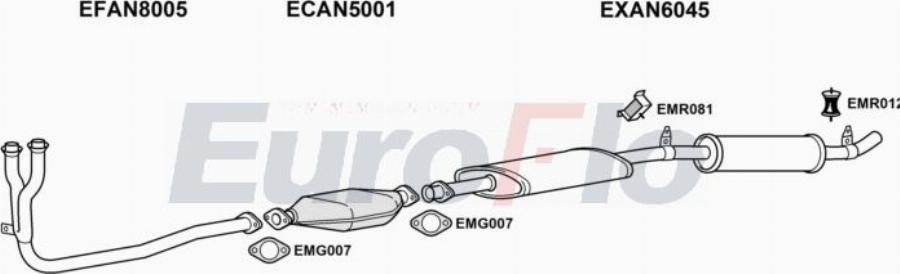 EuroFlo ANMIN13 2029A00 - Система випуску ОГ autocars.com.ua