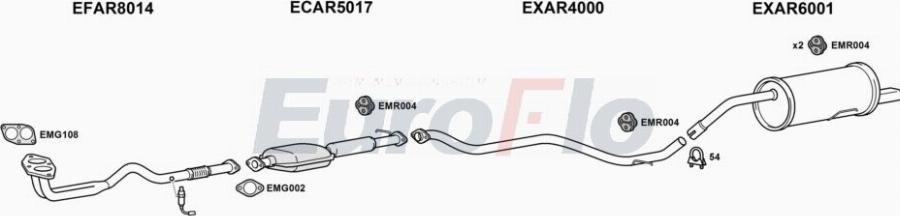 EuroFlo AR15616 2001A00 - Система випуску ОГ autocars.com.ua