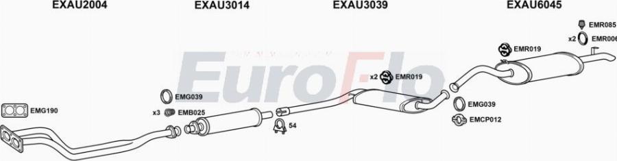 EuroFlo AU10018 2001A00 - Система випуску ОГ autocars.com.ua