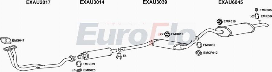 EuroFlo AU10020 2001A00 - Система випуску ОГ autocars.com.ua