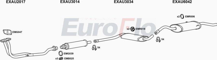 EuroFlo AU10021 2004A00 - Система випуску ОГ autocars.com.ua