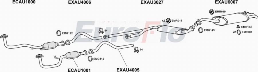 EuroFlo AU10026 2001A00 - Система випуску ОГ autocars.com.ua