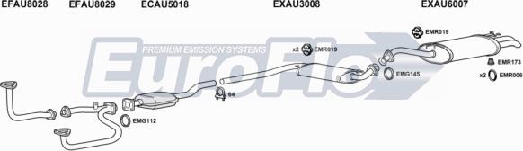 EuroFlo AUA626 2001B - Система випуску ОГ autocars.com.ua