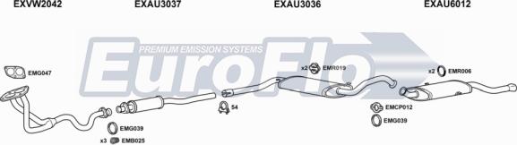 EuroFlo AU9020 2001B - Система випуску ОГ autocars.com.ua