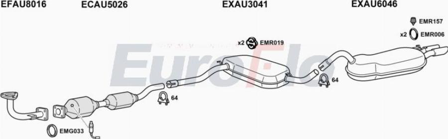 EuroFlo AU9023 2004A00 - Система випуску ОГ autocars.com.ua
