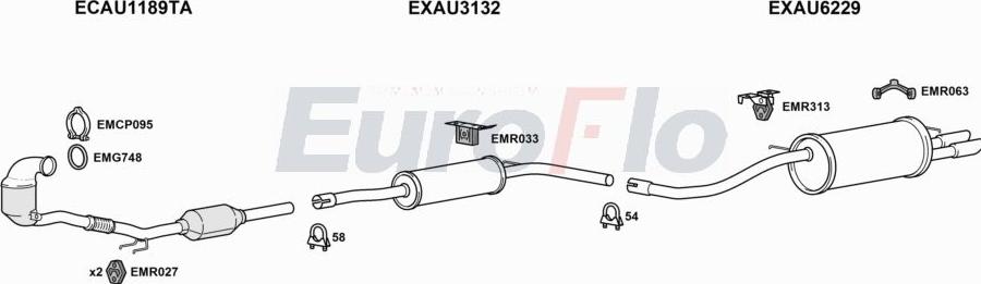 EuroFlo AUA114 1005 - Система випуску ОГ autocars.com.ua