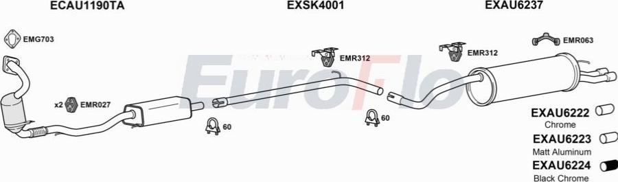 EuroFlo AUA114 1009 - Система випуску ОГ autocars.com.ua