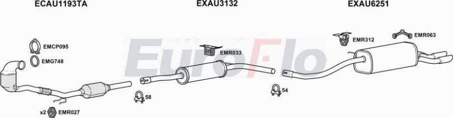 EuroFlo AUA114 1018B - Система випуску ОГ autocars.com.ua