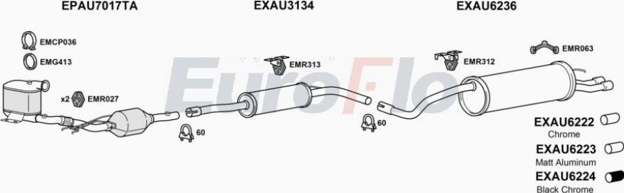 EuroFlo AUA120D 1001 - Система випуску ОГ autocars.com.ua