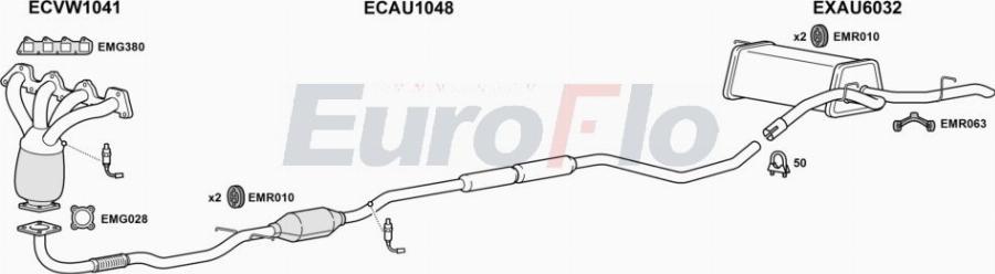 EuroFlo AUA214 1001A00 - Система випуску ОГ autocars.com.ua