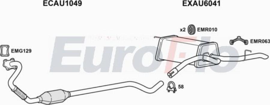 EuroFlo AUA214D 1001A00 - Система випуску ОГ autocars.com.ua