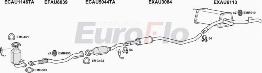 EuroFlo AUA216 1001A00 - Система випуску ОГ autocars.com.ua
