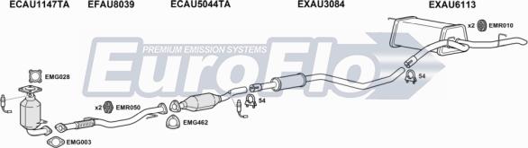 EuroFlo AUA216 1001B - Система випуску ОГ autocars.com.ua