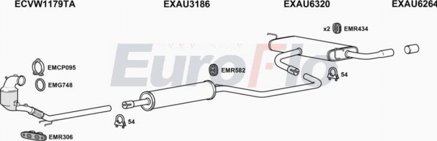 EuroFlo AUA312 1009B - Система випуску ОГ autocars.com.ua