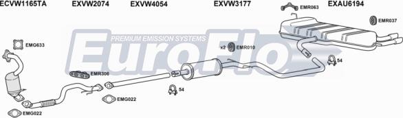 EuroFlo AUA312 5001A - Система випуску ОГ autocars.com.ua