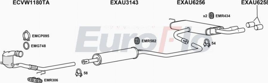 EuroFlo AUA314 1012B - Система випуску ОГ autocars.com.ua