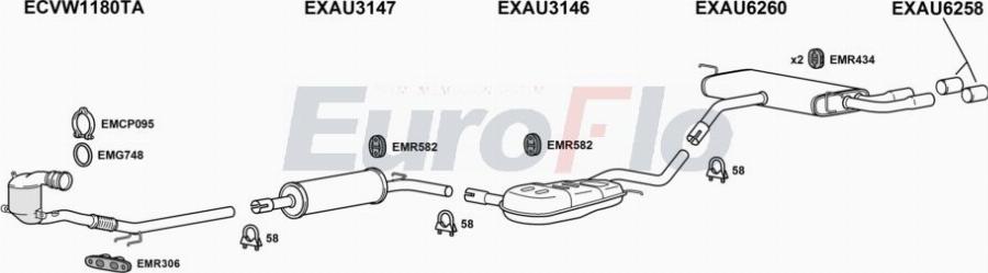 EuroFlo AUA314 1016D - Система випуску ОГ autocars.com.ua