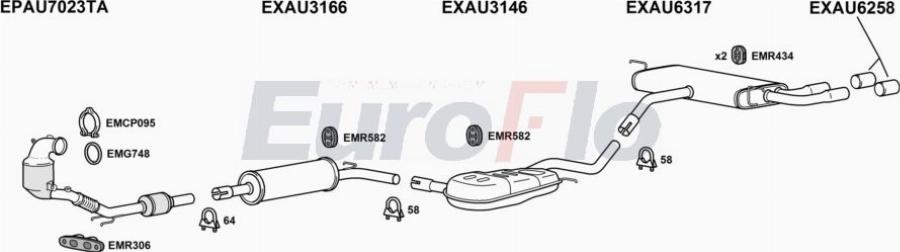 EuroFlo AUA315 1004C - Система випуску ОГ autocars.com.ua