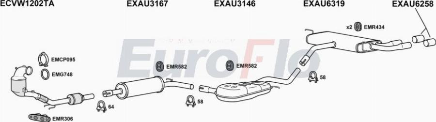 EuroFlo AUA315 2004B - Система випуску ОГ autocars.com.ua