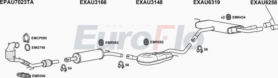 EuroFlo AUA315 5004C - Система випуску ОГ autocars.com.ua