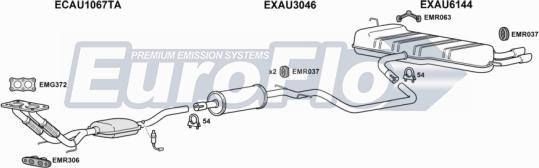 EuroFlo AUA316 1004D - Система випуску ОГ autocars.com.ua