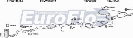 EuroFlo AUA316 1008A017 - Система випуску ОГ autocars.com.ua