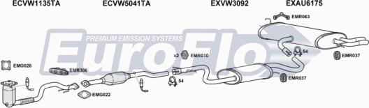 EuroFlo AUA316 1008A037 - Система випуску ОГ autocars.com.ua