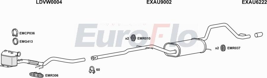 EuroFlo AUA316D 0102LHD - Система випуску ОГ autocars.com.ua