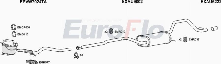 EuroFlo AUA316D 5001D - Система випуску ОГ autocars.com.ua