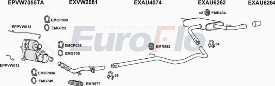 EuroFlo AUA316D 1020B - Система випуску ОГ autocars.com.ua