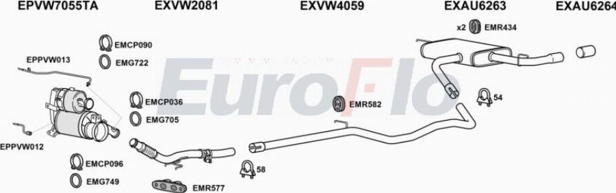 EuroFlo AUA316D 1020D - Система випуску ОГ autocars.com.ua