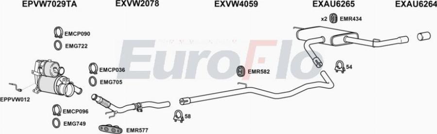 EuroFlo AUA316D 2000 - Система випуску ОГ autocars.com.ua