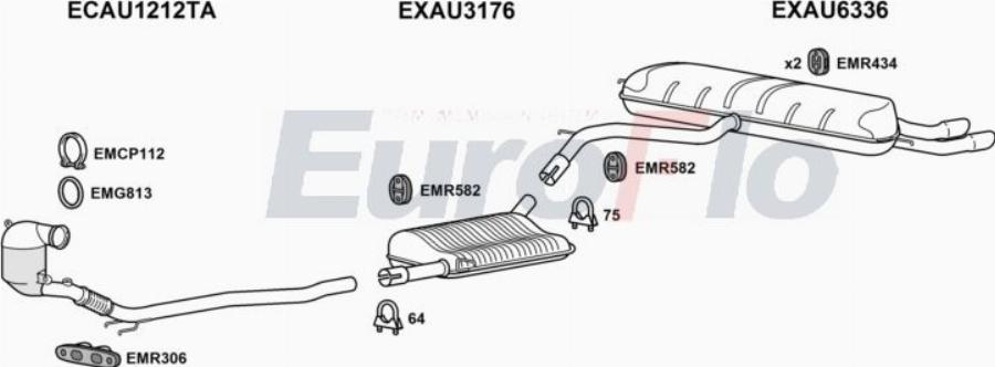 EuroFlo AUA318 1019B - Система випуску ОГ autocars.com.ua