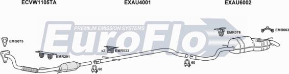 EuroFlo AUA319D 1004D - Система випуску ОГ autocars.com.ua