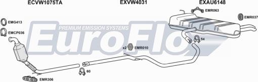 EuroFlo AUA319D 1018B - Система випуску ОГ autocars.com.ua