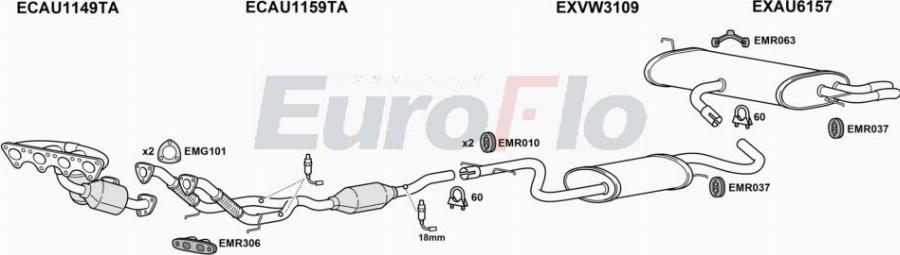 EuroFlo AUA320 1001A00 - Система випуску ОГ autocars.com.ua