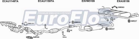 EuroFlo AUA320 1001A02 - Система випуску ОГ autocars.com.ua