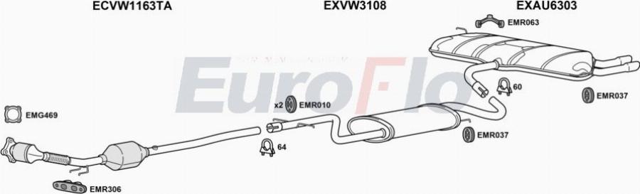 EuroFlo AUA320 1004A1 - Система випуску ОГ autocars.com.ua