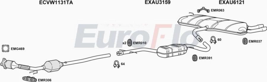 EuroFlo AUA320 1004D1 - Система випуску ОГ autocars.com.ua