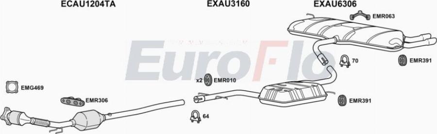 EuroFlo AUA320 1004E1 - Система випуску ОГ autocars.com.ua