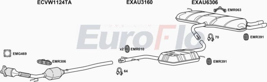 EuroFlo AUA320 1004F1 - Система випуску ОГ autocars.com.ua