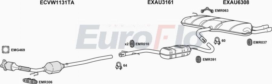 EuroFlo AUA320 5001B - Система випуску ОГ autocars.com.ua