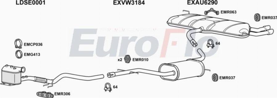 EuroFlo AUA320D 0109LHD - Система випуску ОГ autocars.com.ua