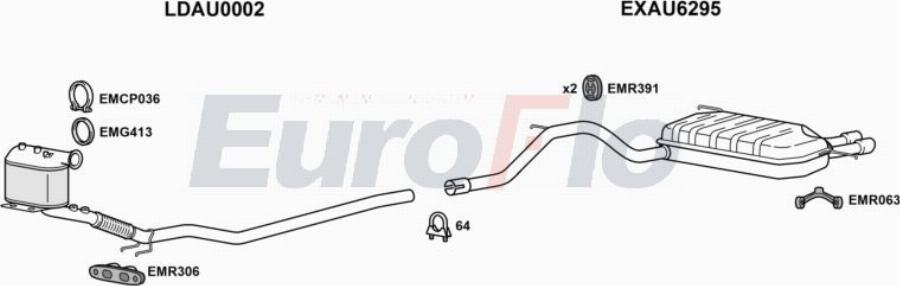 EuroFlo AUA320D 0124LHD - Система випуску ОГ autocars.com.ua