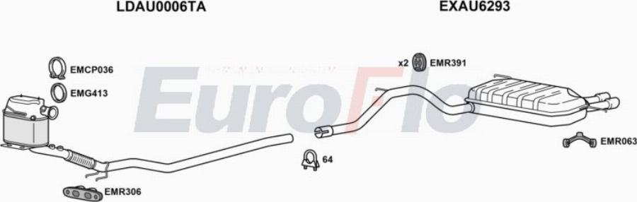 EuroFlo AUA320D 0126LHD - Система випуску ОГ autocars.com.ua