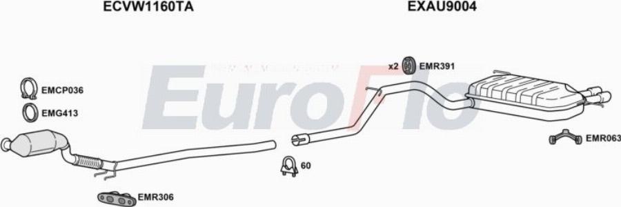 EuroFlo AUA320D 1008A00 - Система випуску ОГ autocars.com.ua