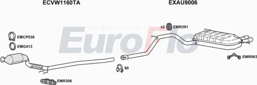 EuroFlo AUA320D 1008E - Система випуску ОГ autocars.com.ua