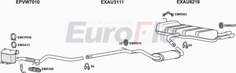 EuroFlo AUA320D 1011A00 - Система випуску ОГ autocars.com.ua
